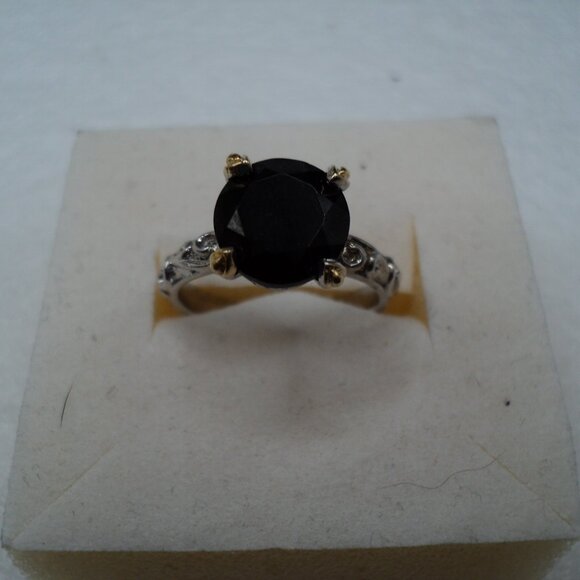Thai Black Spinel 8mm stainless steel ring size 6 POS165 - Picture 1 of 4